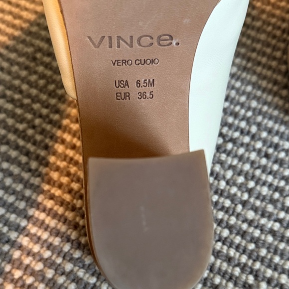Vince Cream Women's Block Heel Mules - Picture 2 of 4